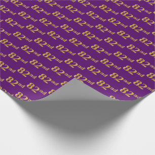 Papier Cadeau Purple, Faux Gold 82e (Quatre-Vingt-Seconde)