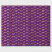 Papier Cadeau Purple, Faux Gold 90th (Ninetieth) (Plat)