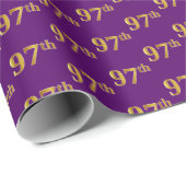 Papier Cadeau Purple, Faux Gold 97e (Quatre-vingt-dix-septième) (Coin rond)