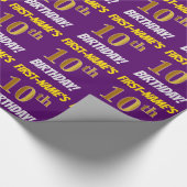 Papier Cadeau Purple, Faux/Imitation Gold, "10e anniversaire" (Coin)