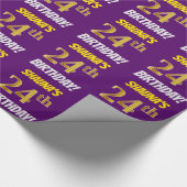 Papier Cadeau Purple, Faux/Imitation Gold, "24e anniversaire" (Coin)