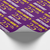 Papier Cadeau Purple, Faux/Imitation Gold, "25e anniversaire" (Coin)