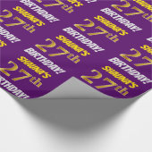 Papier Cadeau Purple, Faux/Imitation Gold, "27e anniversaire" (Coin)