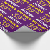 Papier Cadeau Purple, Faux/Imitation Gold, "39e ANNIVERSAIRE" (Coin)