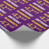 Papier Cadeau Purple, Faux/Imitation Gold, "42e anniversaire" (Coin)
