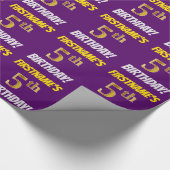 Papier Cadeau Purple, Faux/Imitation Gold, "5e anniversaire" (Coin)
