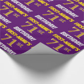 Papier Cadeau Purple, Faux/Imitation Gold, "71e ANNIVERSAIRE" (Coin)
