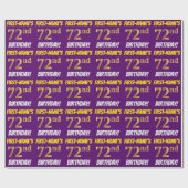 Papier Cadeau Purple, Faux/Imitation Gold, "72e anniversaire" (Plat)