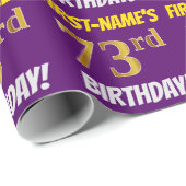 Papier Cadeau Purple, Faux/Imitation Gold, "73e anniversaire" (Coin rond)
