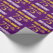 Papier Cadeau Purple, Faux/Imitation Gold, "75e anniversaire" (Coin)