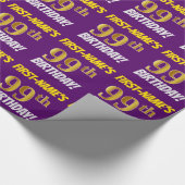 Papier Cadeau Purple, Faux/Imitation Gold, "99e ANNIVERSAIRE" (Coin)