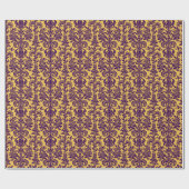 Papier Cadeau Purple Floral Damas Custom Yellow Arrière - plan (Plat)