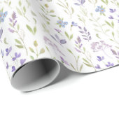 Papier Cadeau Purple Floral Wrapping Paper (Coin rond)