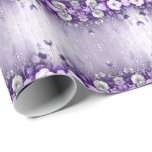 Papier Cadeau Purple Flowers with Dangling Pearls Wrapping Paper<br><div class="desc">Beautiful Purple Flowers with Dangling Pearls Wrapping Paper</div>