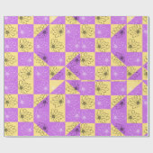 Papier Cadeau Purple gold Flower seamless Checkerboard pattern (Plat)