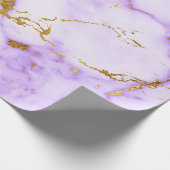 Papier Cadeau Purple Gold Pastel Marbre blanc brillant (Coin)