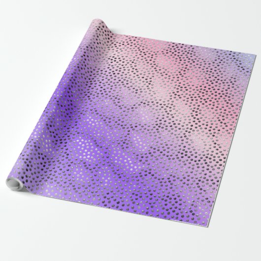 PAPIER CADEAU PURPLE GRADIENT POIS TRENDY MOTIF (Déroulé)