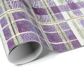 Papier Cadeau Purple Green Christmas Pattern#2 ID1009 (Coin rond)