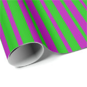 Papier Cadeau Purple Green Stylish Stripes Pattern Design  (Coin rond)