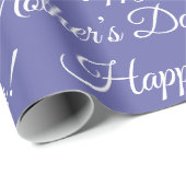 Papier Cadeau Purple Happy Mère's Day Script Vacances Enveloppem (Coin rond)