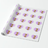 Papier Cadeau Purple Heart Gold Parties scintillant 2e anniversa (Déroulé)