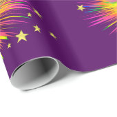 PAPIER CADEAU PURPLE I LOVE GYMNASTICS WRAPPER PAPIER (Coin rond)