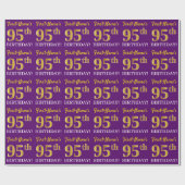 Papier Cadeau Purple, Imitation Gold Look "95ème anniversaire" (Plat)