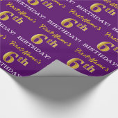Papier Cadeau Purple, Imitation or look "6e anniversaire" (Coin)
