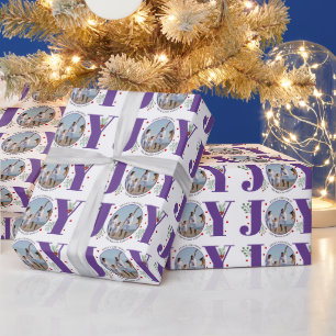 Papier Cadeau Purple JOY Joyeux Noël photo