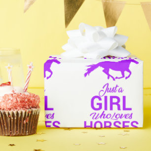 Papier Cadeau Purple Juste Une Fille Qui Aime Les Chevaux