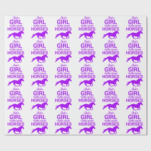 Papier Cadeau Purple Juste Une Fille Qui Aime Les Chevaux (Plat)
