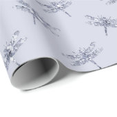 Papier Cadeau Purple Lavender Glitter Dragonflies (Coin rond)