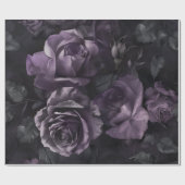Papier Cadeau Purple Lavender Moody Rose Floral Goth (Plat)
