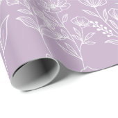 Papier Cadeau Purple Lilac tendance Simple Floral Rustique Bohèm (Coin rond)
