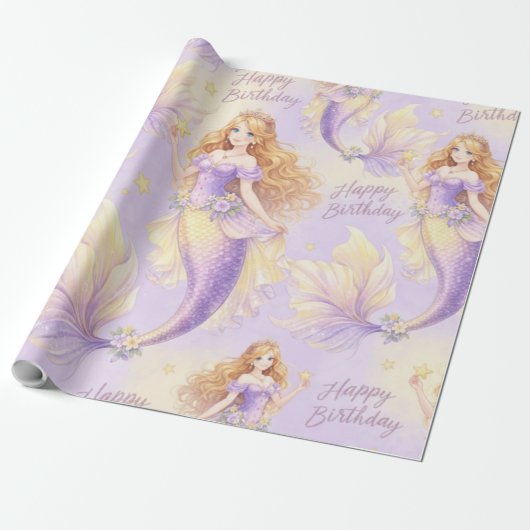 Papier Cadeau Purple mermaid (Déroulé)