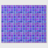 Papier Cadeau Purple Mosaic Squares Tile Pattern (Plat)