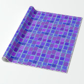 Papier Cadeau Purple Mosaic Squares Tile Pattern (Déroulé)