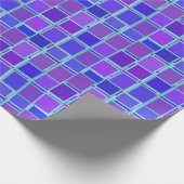 Papier Cadeau Purple Mosaic Squares Tile Pattern (Coin)