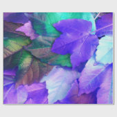 Papier Cadeau Purple N Feuilles Turquoises (Plat)