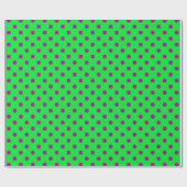 Papier Cadeau Purple On Green Polka Dots Pattern Design (Plat)