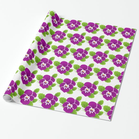 Papier Cadeau Purple Pansy Flower Thunder_Cove (Déroulé)