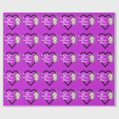 Papier Cadeau Purple Passion Coeurs pour la fête des mères (Plat)