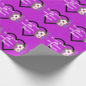 Papier Cadeau Purple Passion Coeurs pour la fête des mères (Coin)