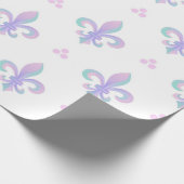 Papier Cadeau Purple Pastel Fleur De Lis Motif (Coin)