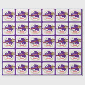 Papier Cadeau Purple personnalisé de Père Noël Noël (Plat)