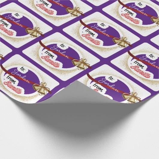 Papier Cadeau Purple personnalisé de Père Noël Noël (Coin)