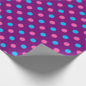 Papier Cadeau Purple Pink Blue Polka Dot Pattern (Coin)