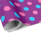 Papier Cadeau Purple Pink Blue Polka Dot Pattern (Coin rond)