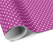 Papier Cadeau Purple Polka Dot Pattern (Coin rond)