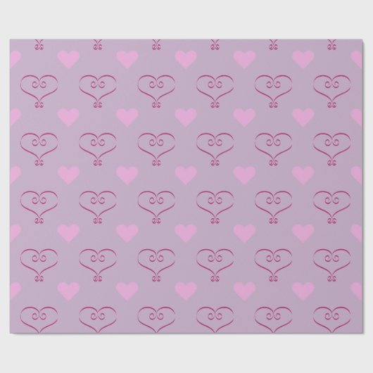 Papier Cadeau Purple Valentine's Day Love Hearts Wrapper Papier (Plat)